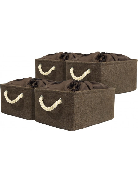 RMAN 4er-Pack Aufbewahrungsbox mit Deckel Stoff Aufbewahrungsboxen Faltbare Organizer Box mit Griffen Organizer für Regale, Schränke, Spielzeug