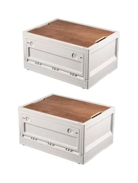RMAN® 2er Set Aufbewahrungsbox mit Deckel 35L Campingbox mit 4 Rollen Kofferraum Organize Camping Zubehör für Reisen im Freien, Camping, Familie